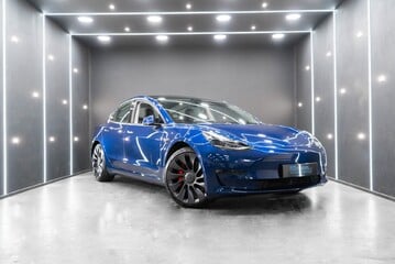 Tesla Model 3 Performance One Owner Deep Blue Metallic 20" Uberturbine Alloys Heat Pump
