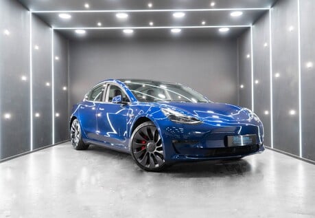 Tesla Model 3 Performance One Owner Deep Blue Metallic 20" Uberturbine Alloys Heat Pump