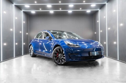 Tesla Model 3 Performance One Owner Deep Blue Metallic 20" Uberturbine Alloys Heat Pump 
