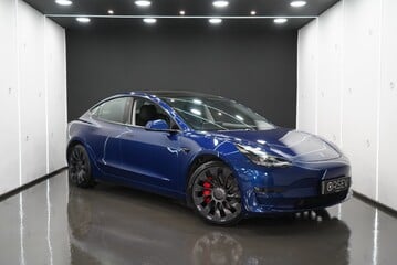 Tesla Model 3 Performance One Owner Deep Blue Metallic 20" Uberturbine Alloys Heat Pump