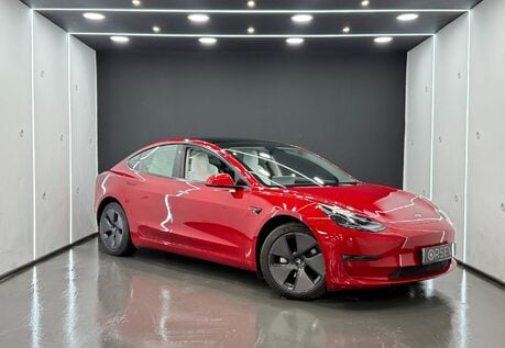 Tesla Model 3 Long Range White Interior Red Multi Coat Paint Heat Pump Adaptive LEDs VATQ