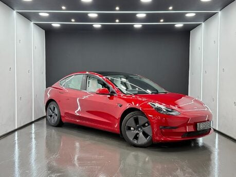 Tesla Model 3 Long Range White Interior Red Multi Coat Paint Heat Pump Adaptive LEDs VATQ