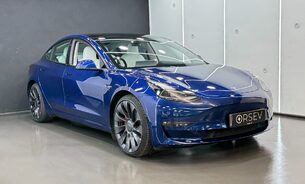 Tesla Model 3 Performance, White interior, Deep Metallic Blue, Panoramic Roof, One Owner 5
