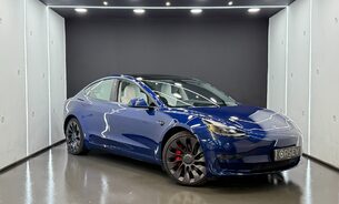 Tesla Model 3 Performance, White interior, Deep Metallic Blue, Panoramic Roof, One Owner 1