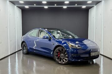 Tesla Model 3 Performance, White interior, Deep Metallic Blue, Panoramic Roof, One Owner