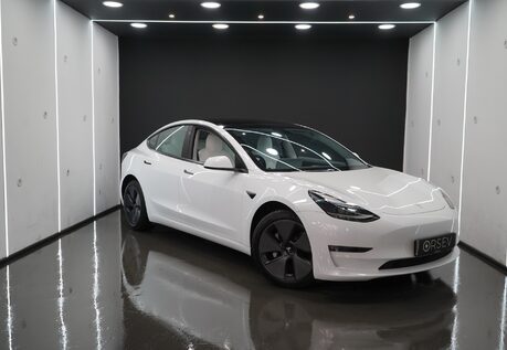 Tesla Model 3 Long Range White Interior Heat Pump Adaptive LEDs Pano Roof One Owner VATQ