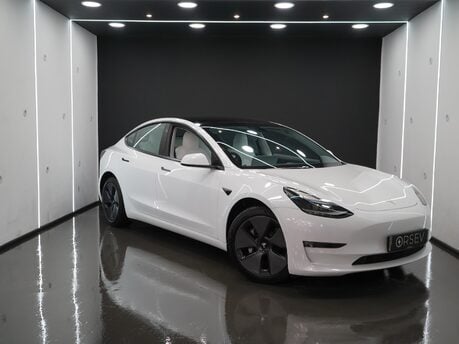 Tesla Model 3 Long Range White Interior Heat Pump Adaptive LEDs Pano Roof One Owner VATQ