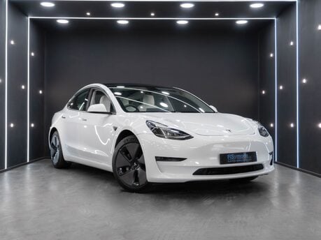 Tesla Model 3 Long Range White Interior Heat Pump Adaptive LEDs Pano Roof One Owner VATQ
