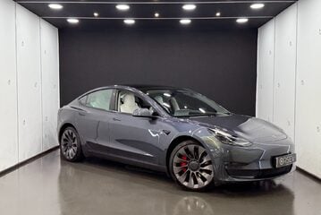 Tesla Model 3 PERFORMANCE Full Self Driving White Interior Midnight Silver One Owner