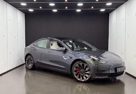 Tesla Model 3 PERFORMANCE Full Self Driving White Interior Midnight Silver One Owner