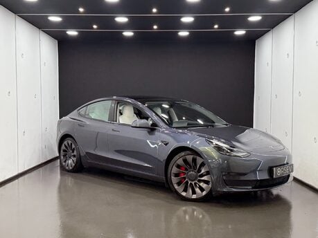 Tesla Model 3 PERFORMANCE Full Self Driving White Interior Midnight Silver One Owner
