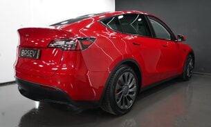 Tesla Model Y Long Range White Interior Red Multi Coat 19" Uberturbine Style Alloys  6