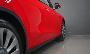 Tesla Model Y Long Range White Interior Red Multi Coat 19" Uberturbine Style Alloys  11