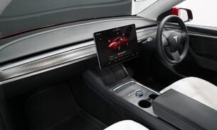 Tesla Model Y Long Range White Interior Red Multi Coat 19" Uberturbine Style Alloys  13