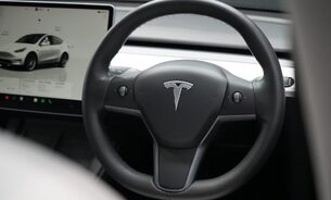 Tesla Model Y Long Range White Interior Very Clean! Pano roof Heat Pump Parking Sensors  15
