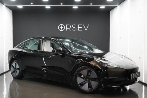 Tesla Model 3 LONG RANGE AWD White Interior Solid Black Paint One Owner VAT Qualifying 