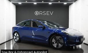Tesla Model 3 Long Range Tow Bar! Enhanced AP Heat Pump Deep Metallic Blue One Owner VATQ 1