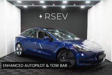 Tesla Model 3 Long Range Tow Bar! Enhanced AP Heat Pump Deep Metallic Blue One Owner VATQ