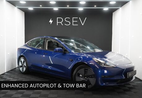 Tesla Model 3 Long Range Tow Bar! Enhanced AP Heat Pump Deep Metallic Blue One Owner VATQ