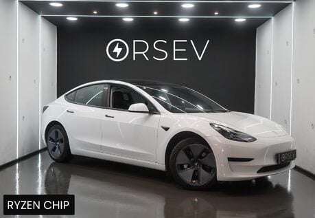 Tesla Model 3 RWD Ryzen One Owner Adaptive LEDs Heat Pump Pano Roof Black Interior 