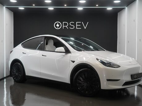 Tesla Model Y LONG RANGE AWD Impeccable Example! Sought After White Interior Low Mileage 