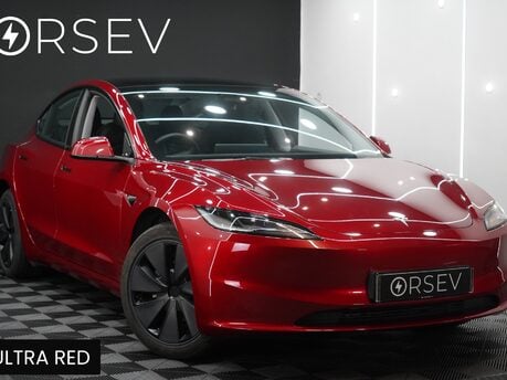 Tesla Model 3 Long Range Ultra Red Heat Pump Heated Steering Wheel Pano Roof 1 Owner VATQ