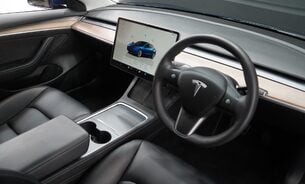 Tesla Model 3 LONG RANGE AWD Heat Pump 19" Sport Wheels Deep Metallic Blue One Owner VATQ 2