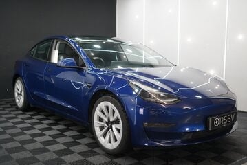 Tesla Model 3 LONG RANGE AWD Heat Pump 19" Sport Wheels Deep Metallic Blue One Owner VATQ