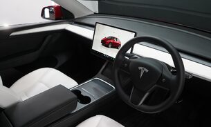 Tesla Model Y LONG RANGE AWD Tow Hitch White Interior Red Multi Coat Adaptive LEDs  2