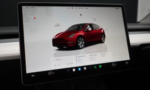 Tesla Model Y LONG RANGE AWD Tow Hitch White Interior Red Multi Coat Adaptive LEDs  9