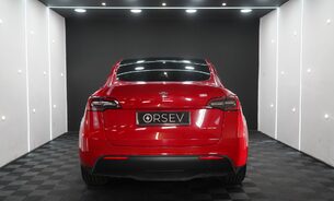 Tesla Model Y LONG RANGE AWD Tow Hitch White Interior Red Multi Coat Adaptive LEDs  7