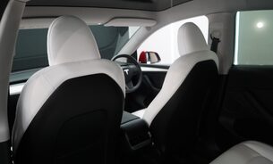 Tesla Model Y LONG RANGE AWD Tow Hitch White Interior Red Multi Coat Adaptive LEDs  20