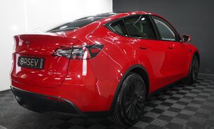 Tesla Model Y LONG RANGE AWD Tow Hitch White Interior Red Multi Coat Adaptive LEDs  8