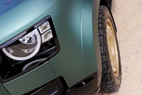 Land Rover Defender 90  HARD TOP  by seeker bespoke matt pine with vintage Tan leather  13