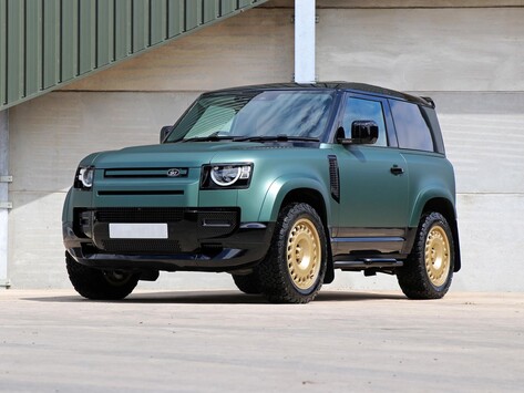 Land Rover Defender 90  HARD TOP  by seeker bespoke matt pine with vintage Tan leather 