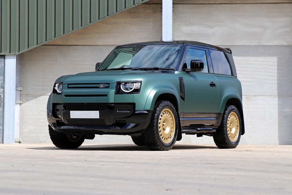 Land Rover Defender 90  HARD TOP  by seeker bespoke matt pine with vintage Tan leather  1