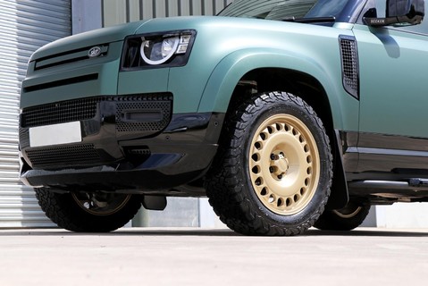 Land Rover Defender 90  HARD TOP  by seeker bespoke matt pine with vintage Tan leather  6