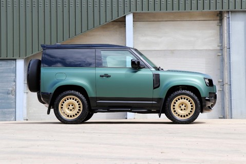 Land Rover Defender 90  HARD TOP  by seeker bespoke matt pine with vintage Tan leather  5