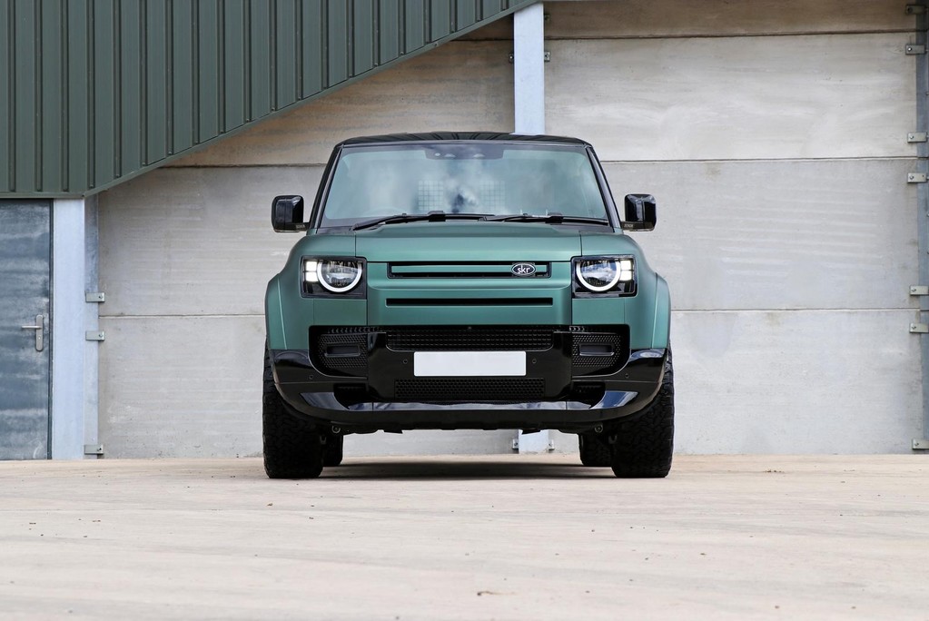 Land Rover Defender 90  HARD TOP  by seeker bespoke matt pine with vintage Tan leather  2