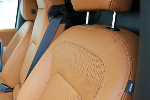 Land Rover Defender 90  HARD TOP  by seeker bespoke matt pine with vintage Tan leather  25