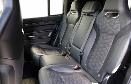 Genuine Land Rover SVR leather front and rear seat conversion for the Defender 110 Commercial