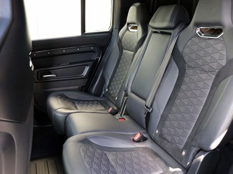 Genuine Land Rover SVR leather front and rear seat conversion for the Defender 110 Commercial