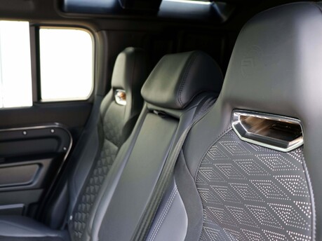 Genuine Land Rover SVR leather front and rear seat conversion for the Defender 110 Commercial 7