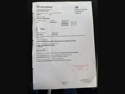 Vauxhall Crossland X 1.2 Crossland X Tech Line Nav ecoTec S/S 5dr 86