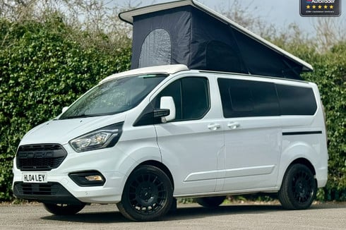 Ford Transit Custom AUTO Camper Limited Pop Top Awning Tent TV Double Bed Cruise Carplay NO VAT