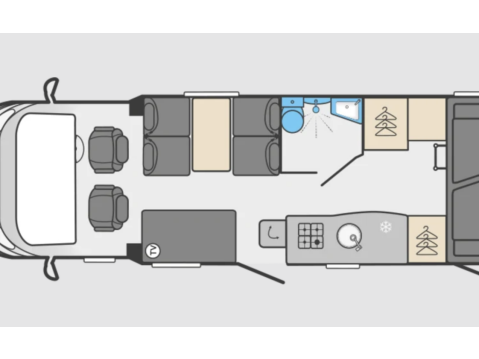 Swift Edge 466 6 Berth|6 Belts|Rear Bunk Beds|Full Dinette|Solar Panel|TV Ariel| VANLUX 2