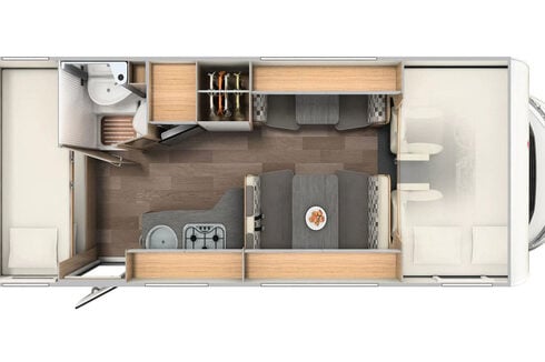 Sunlight A72 6 Berth|6 Belts|Rear Bunk Beds|Full Dinette|Kitchen|Shower
