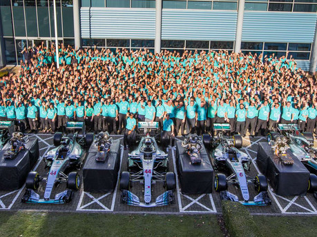 Mercedes celebrate fifth consecutive World Championship Double