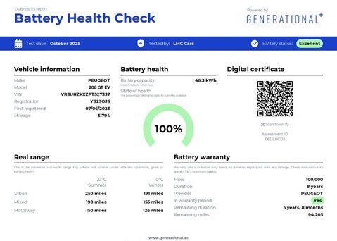 Peugeot 208 208 GT Ev 5dr 5