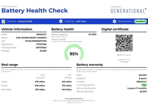 Renault Zoe Zoe Techno Boost Charge EV 50 5dr 5
